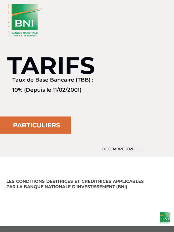 Conditions de banque particuliers dcembre 2021