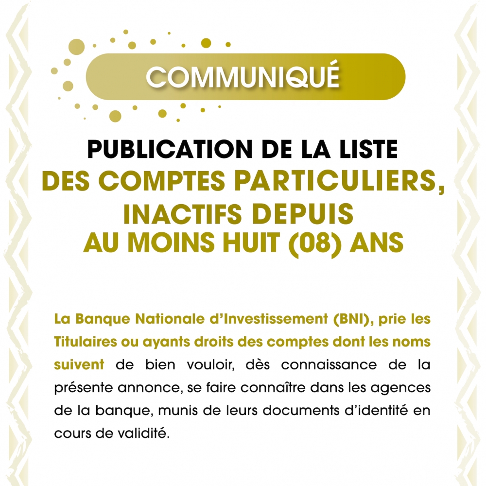 COMPTES INACTIFS - AVRIL 2023